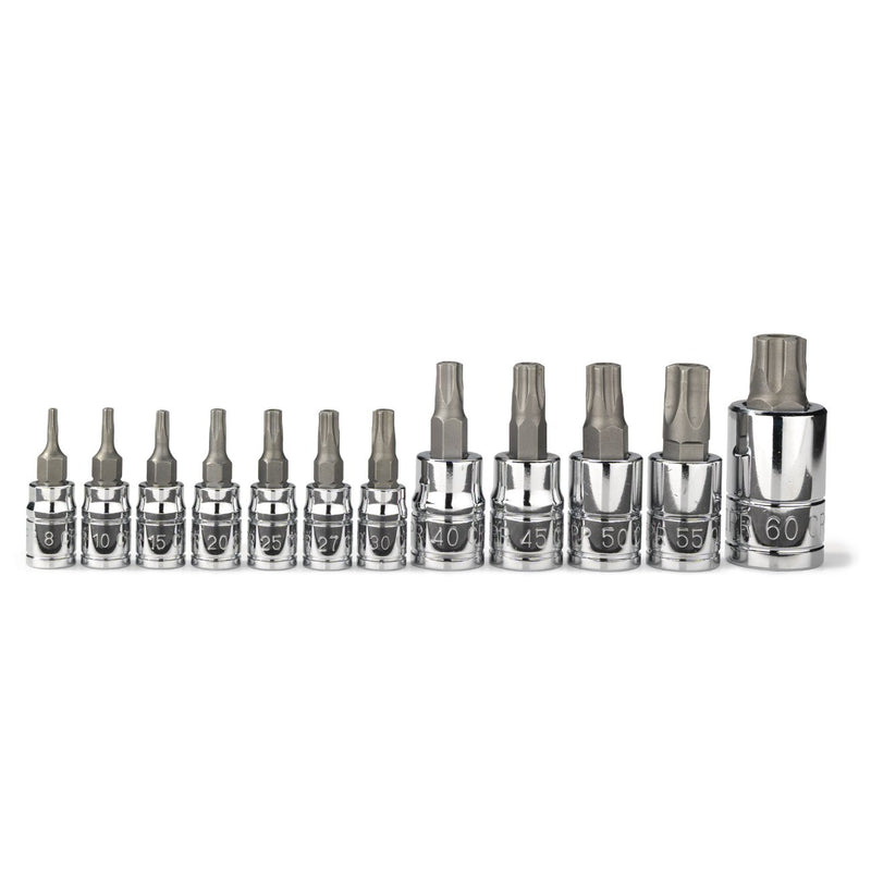  [AUSTRALIA] - Neiko 10085A Tamperproof Torx Plus Bit Socket, 12 Piece Set | 5 Point Star, 8 IPR - 60 IPR | Cr-V & S2 Steel