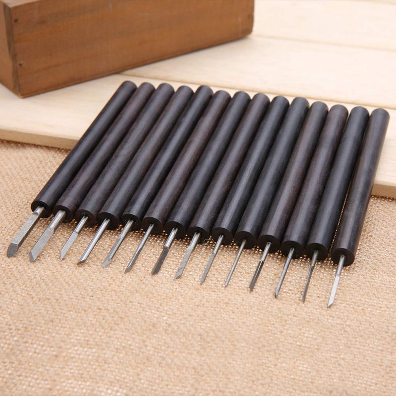  [AUSTRALIA] - 14PCS Carving Kit,Professional Wood Carving Chisel Set Hand Carving Knife DIY Woodworking Olive Nut Walnut Engraving Tool Set