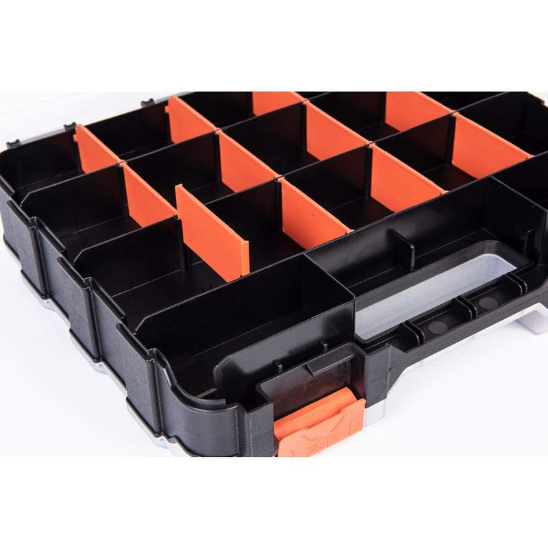  [AUSTRALIA] - HDX 320028 34-Compartment Double Sided Organizer with Impact Resistant Polymer and Customizable Removable Plastic Dividers,Black/Orange Black/Orange
