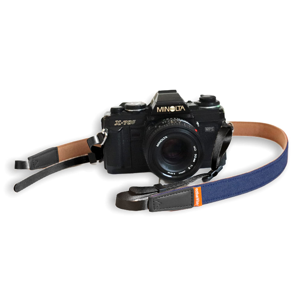  [AUSTRALIA] - Activewhey Adjustable Denim Camera Strap for All DSLR/Mirrorless/Men/Women/Canon/Nikon/Sony/Fuji, Denim Soft Universal with Quick Release (0.8" W, Blue) 0.8" W