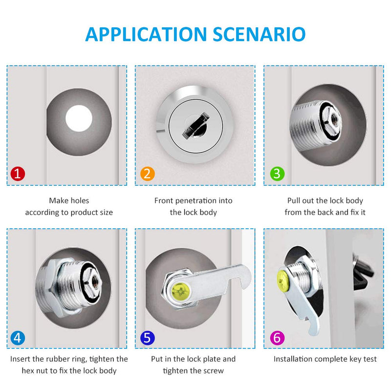  [AUSTRALIA] - 【Upgrade】Cabinet Cam Lock Set, 2 Pack Keyed Alike 30mm Cam Locks Secure Your File Cabinet and Drawer, RV Door, Mailbox,Tool Box, Drawer and More-【Finish Zinc Alloy】 (2)