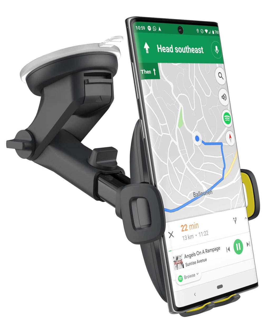  [AUSTRALIA] - Encased XL Car Mount for Samsung Note Phones - Large Phone Holder with Fully Adjustable Case Friendly Design (Windshield + Dashboard Compatible) (Note 20/20 Ultra/Samsung Note10/9 All Versions)