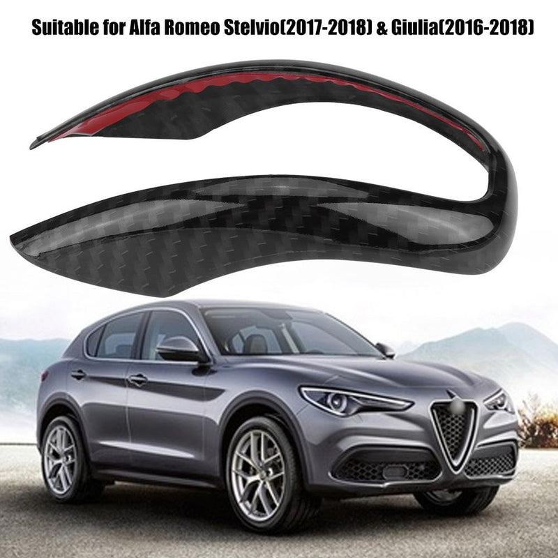  [AUSTRALIA] - Keenso Car Interior Carbon Fiber Gear Shifter Knob Frame Decor Cover Trim for Alfa Romeo Stelvio/Giulia Accessories