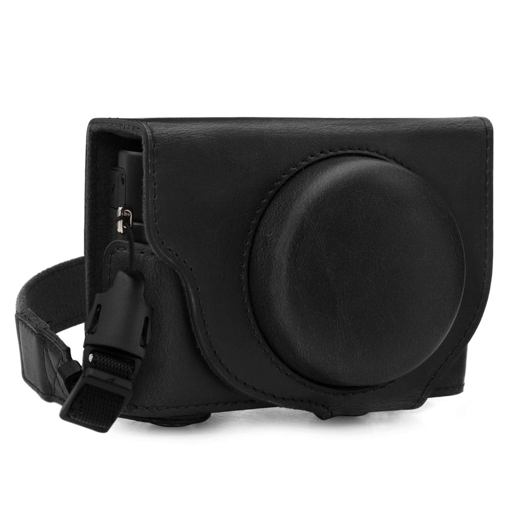  [AUSTRALIA] - MegaGear Ever Ready Leather Camera Case Compatible with Sony Cyber-Shot DSC-RX100 VII Black