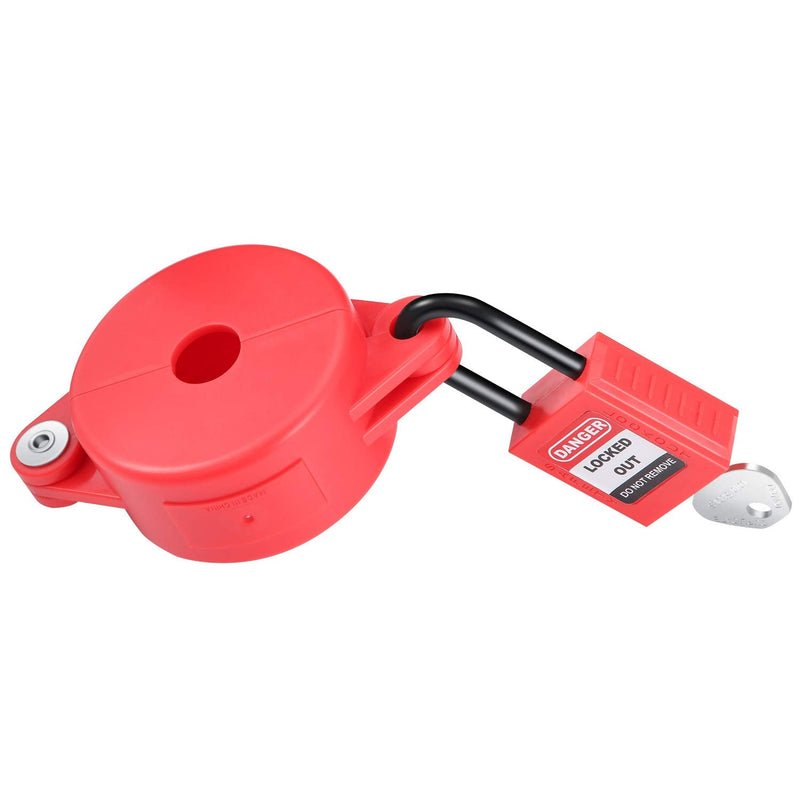  [AUSTRALIA] - Valve Lockout and Safety Padlock Combination Oil Gas Valve Lock Natural Gas Valve for Chemical Industry, 1-2.5 inch, Red (1)