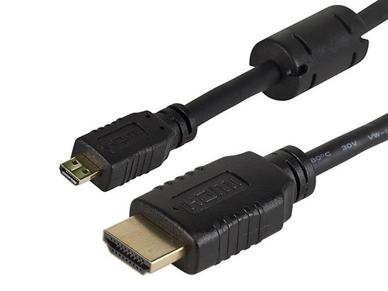 Monoprice High Speed HDMI Cable - 1.5 Feet - Black | with HDMI Micro Connector, 4K @ 24Hz, 10.2Gbps, 34AWG - LeoForward Australia