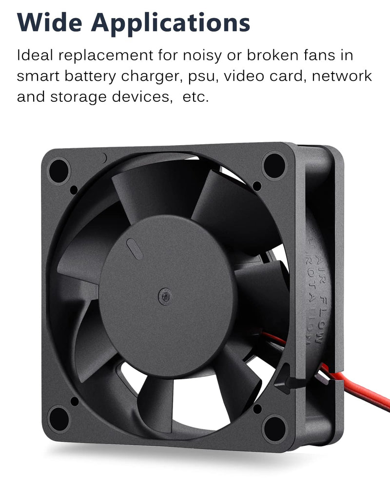  [AUSTRALIA] - GDSTIME Dual Ball Bearing 60mm x 60mm x 20mm 12v Brushless DC Cooling Fan