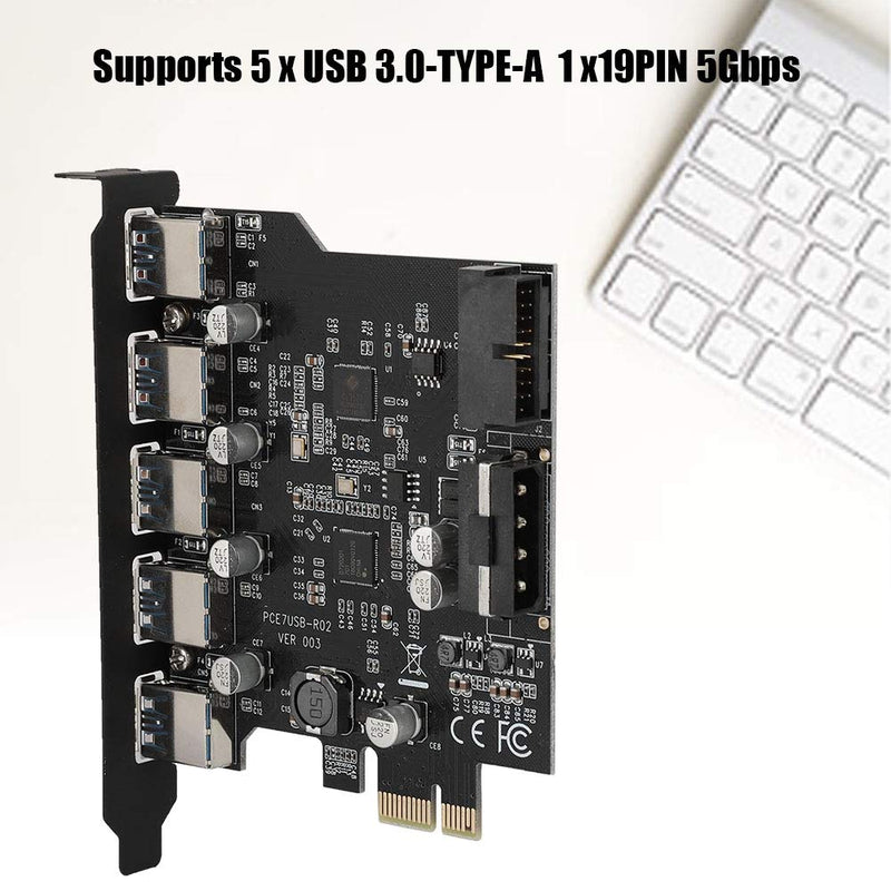  [AUSTRALIA] - Zopsc 19PIN PCI-E to 5 Port PCI Express USB Hub Converter USB 3.0 Expansion Card Adapter with Driver CD for Windows XP, Vista and Windows 7, etc