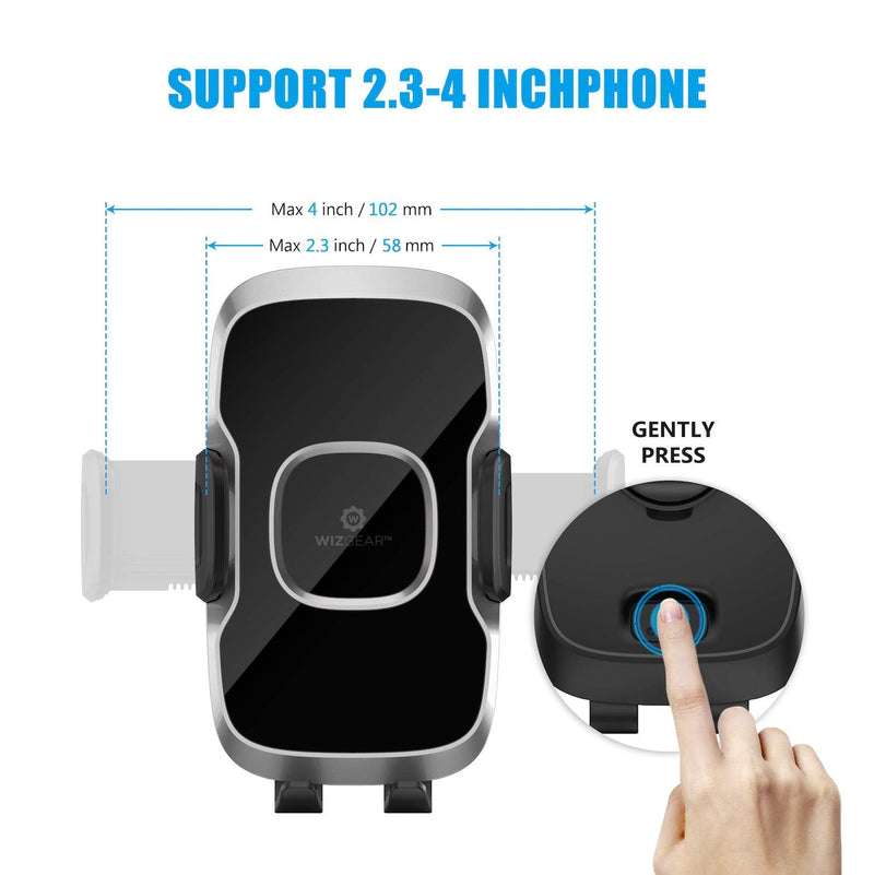  [AUSTRALIA] - WizGear Car Phone Mount, (2 Pack) Air Vent Swift-Grip Phone Holder for Car, Cell Phone Car Mount Air Vent Holder for Any Smartphone with Twist Lock Base