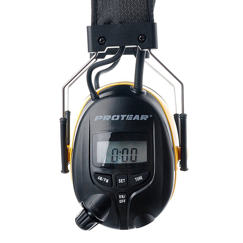  [AUSTRALIA] - PROTEAR Digital AM FM Radio Headphones, 25dB NRR Ear Protection Safety Ear Muffs Antique Yellow