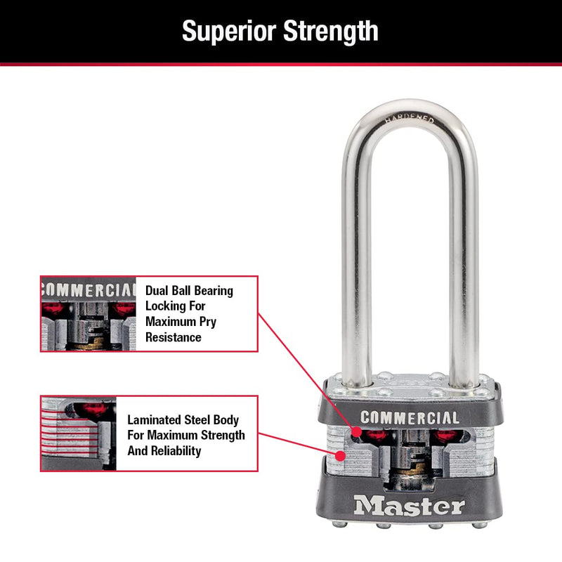  [AUSTRALIA] - Master Lock 1KALJ Outdoor Padlock with Key, 1 Pack