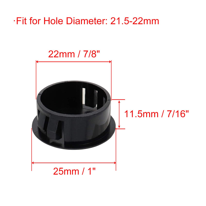 VictorsHome Hole Plugs Plastic 22mm (7/8") Fit for 21.5-22mm Diameter Locking Hole Tube Flush Type Panel Plugs Fastener Cover for Kitchen Cabinet Furniture Black 25 Pcs 22mm(7/8") - LeoForward Australia