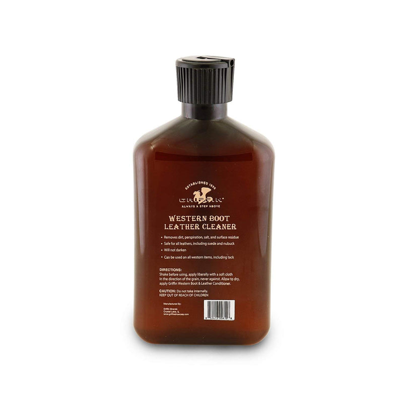  [AUSTRALIA] - GRIFFIN Western Leather Cleaner - Premium Leather Cleaner and Conditioner (Boot Polish, Shoe Cleaner, Purses, Handbags, Upholstery, Couch Cleaner, Car Interior Cleaner and more!) - Made in the USA