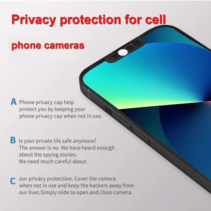  [AUSTRALIA] - Phone Front Lens Cover Protecter Compatible with iPhone 13/13 Mini /13Pro /13Pro Max, Privacy Security Blocker（Silver）