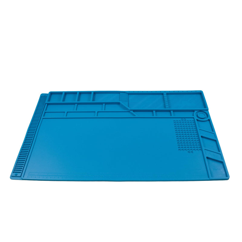  [AUSTRALIA] - MMOBIEL silicone repair and soldering mat - 55 x 35 cm - silicone mat heat-resistant up to 500°C - workbench mat for soldering work, cell phone, computer and electronics repairs - silicone soldering mat - blue