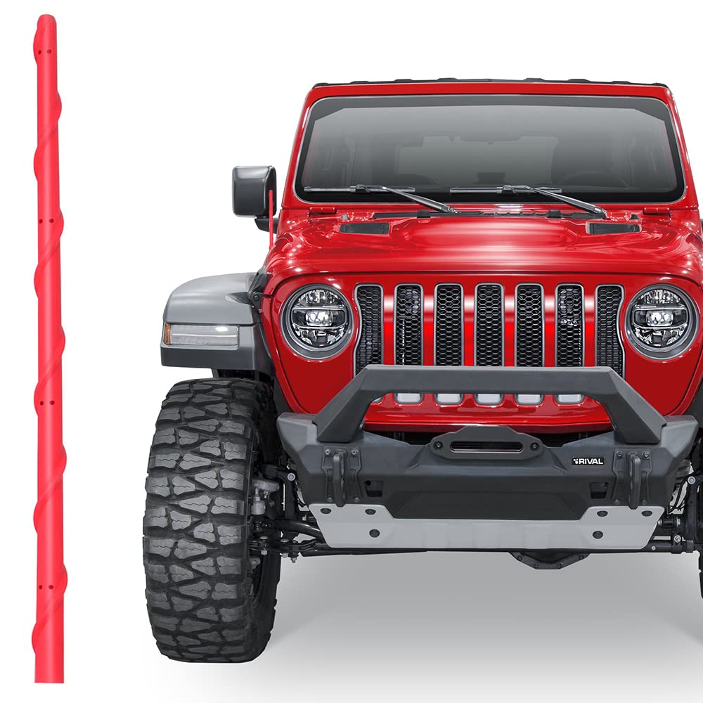  [AUSTRALIA] - VOFONO Red Antenna for Jeep Wrangler JK JL Unlimited Gladiator JT 2007-2023, 13" Spiral Flexible Jeep Short Antenna Replacement, Jeep Accessories Wrangler Sport Rubicon Sahara