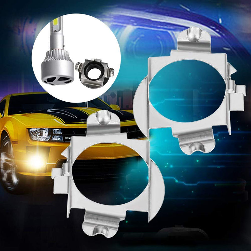 2 pcs H7 LED Headlight Adapter Holder, Keenso H7 LED Bulbs Adapter Retainer Holder Silver for Mercedes Benz Ford - LeoForward Australia