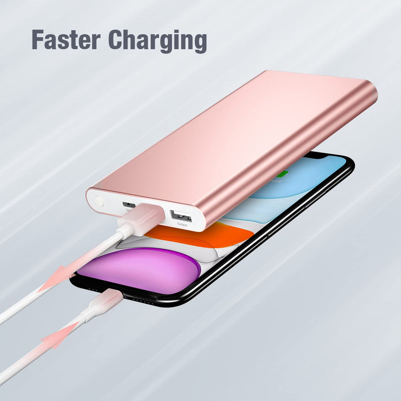 [AUSTRALIA] - EnergyCell Pilot 4GS Portable Charger,12000mAh Fast Charging Power Bank Dual 3A High-Speed Output Battery Pack Compatible with iPhone 12 11 X Samsung S10 and More - Rose Gold A-Rose Gold