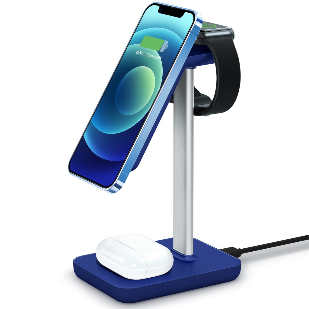  [AUSTRALIA] - 3 in 1 Magnetic Wireless Charger, 15W Fast Magnetic Wireless Charging Stand for iPhone 14 Pro Max/14/14 Plus/iPhone 13/13 Pro/13 Pro Max/13 Mini/iPhone 12 Series, iWatch 7/6/SE/5/4/3/2, AirPods Pro