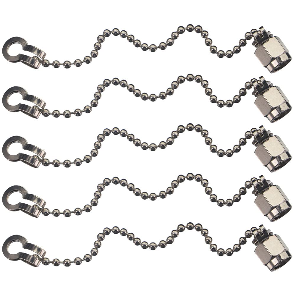  [AUSTRALIA] - BOOBRIE 5PCS RF Connector Accessories Protective Cover SMA Dust Cap SMA Coax Cap Have Chain for SMA Female Jack Adapter Connector Nickel-Plated 5-Pack
