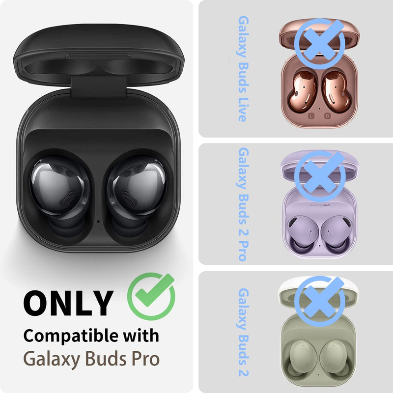  [AUSTRALIA] - Woocon Galaxy Buds Pro Strap, Soft Silicone Sports Anti Lost Strap Lanyard Special Anti-slip Texture Design Accessories Only Compatible with Samsung Galaxy Buds Pro Neck Rope Cord(Black) Black