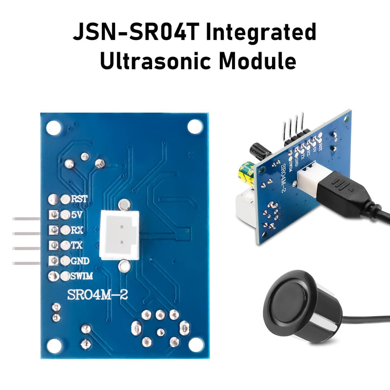  [AUSTRALIA] - APKLVSR Pack of 2 JSN-SR04T Integrated ultrasonic ranging module, JSN-SR04T distance measuring transducer sensor module, ultrasonic distance sensor with waterproof ultrasonic sensor module