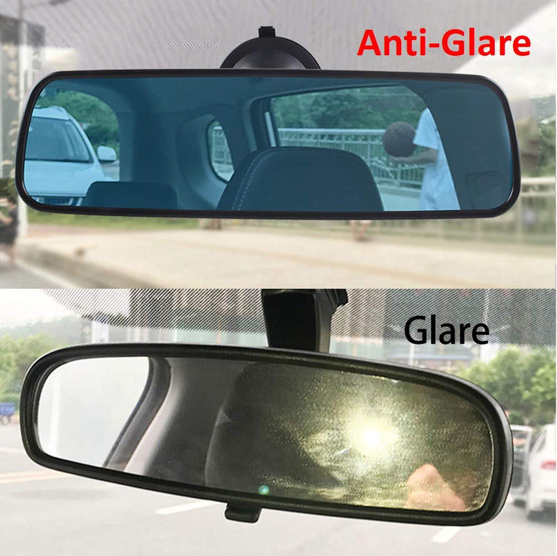 Anti-glare Rear View Mirror, Universal Car Truck Interior RearView Mirror ANTI GLARE Suction Cup Blue Mirror - LeoForward Australia
