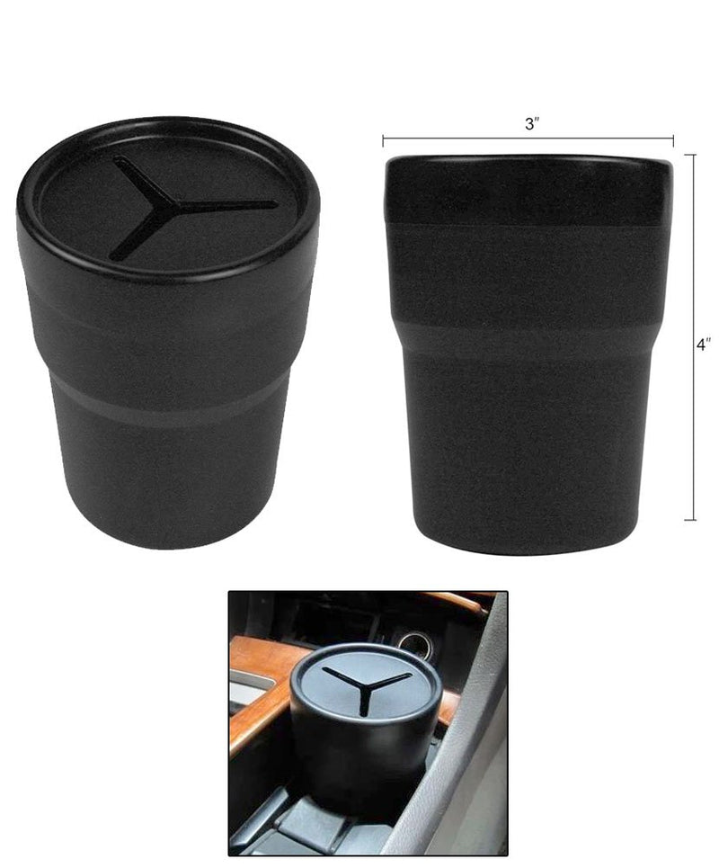  [AUSTRALIA] - JAVOedge 2 Pack Black Small Car Storage Holder for Pens, Coins, Cash, Fits in Cup Holder with Bonus Drawstring Bag