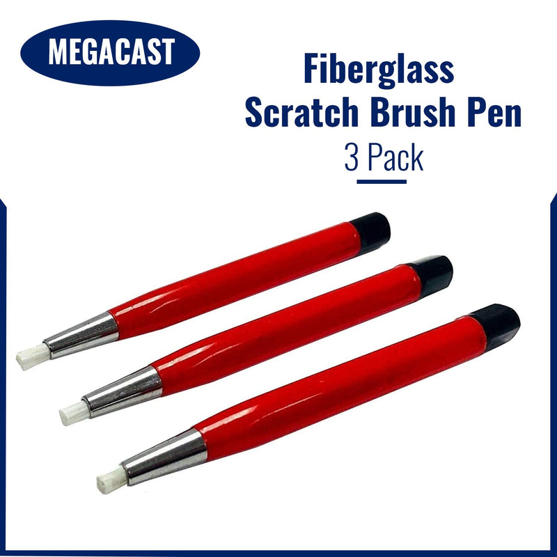  [AUSTRALIA] - Megacast Fiberglass Scratch Brush Pen - 3 Pack - Jewelry, Watch, Coin Cleaning, Electronic Applications, Removing Rust and Corrosion