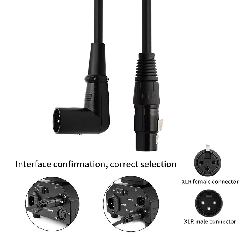  [AUSTRALIA] - Oluote XLR Microphone Cable, XLR Male to Right Angle Female Cable 3 PIN XLR to XLR Cable XLR Mic Patch Audio Cable Cord (0.650)