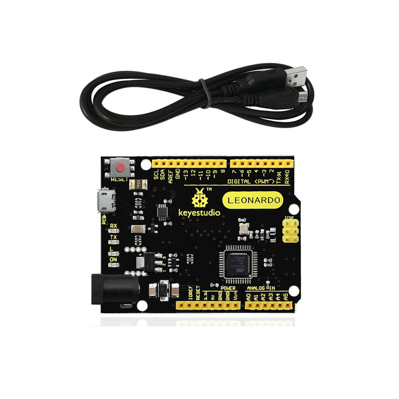  [AUSTRALIA] - KEYESTUDIO Leonardo R3 Microcontroller Development Board with USB Cable Kit for Arduino Project