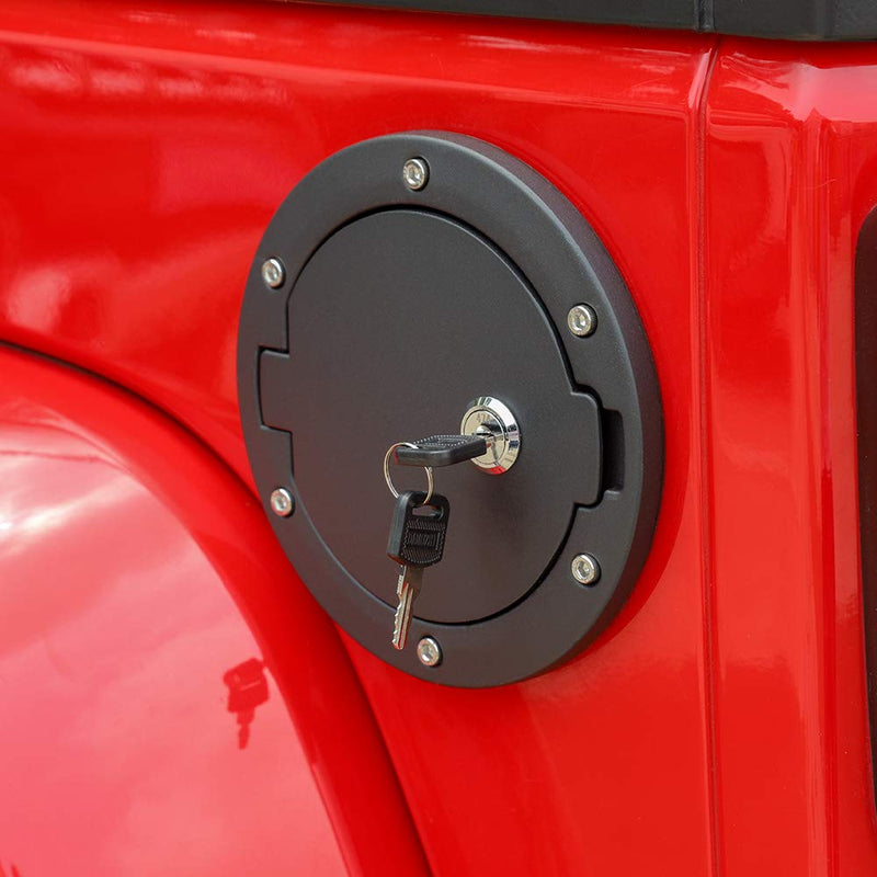  [AUSTRALIA] - JeCar Fuel Door Cover Locking Gas Cap Cover for 2007-2018 Jeep Wrangler JK & Unlimited