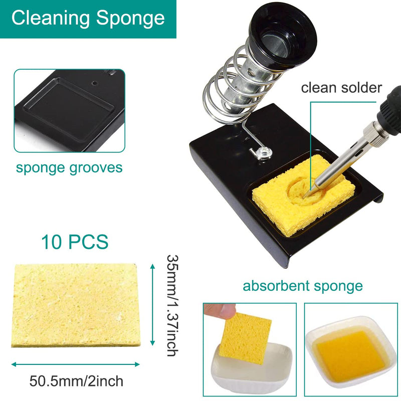  [AUSTRALIA] - Xiatiaosann soldering iron stand soldering iron holder soldering iron base with 10 pieces cleaning sponge and 1 piece brass ball for cleaning the soldering iron tip