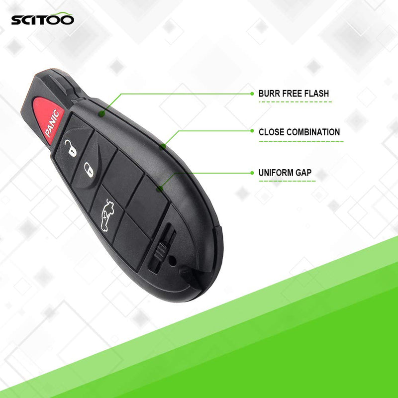  [AUSTRALIA] - SCITOO 1X Keyless Entry Remote Start Transmitter Uncut Key Fob 4 Buttons Replacement fit for Chrysler 300 Dodge Challenger Charger Magnum Jeep Grand Cherokee M3N5WY783X, IYZ-C01C