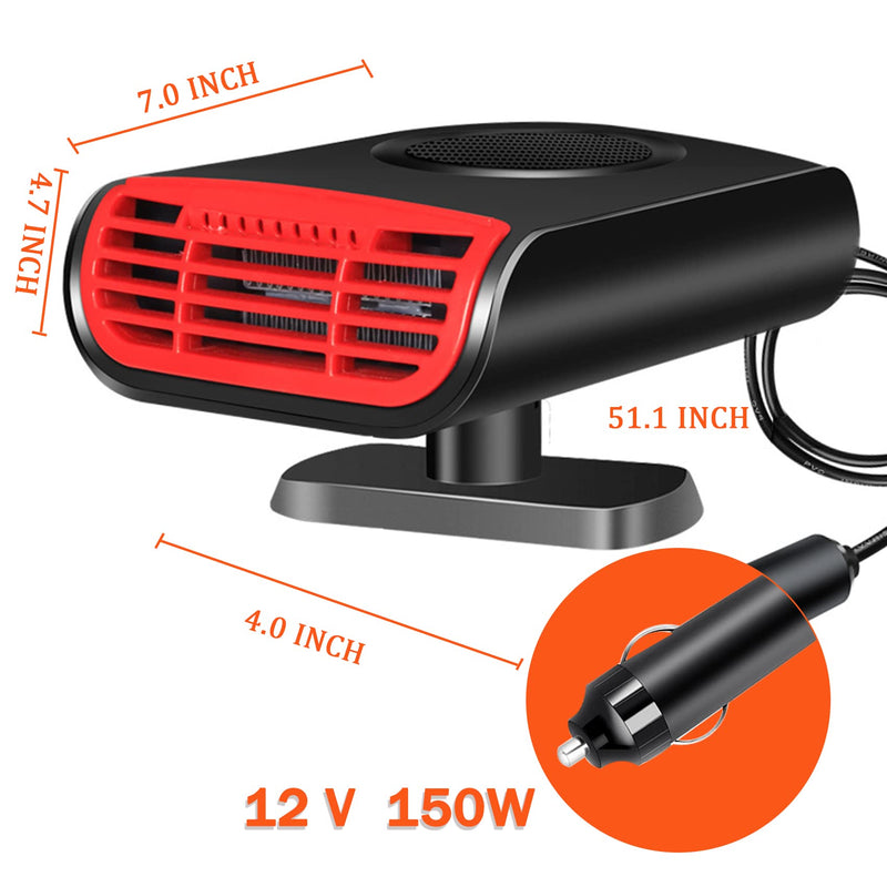  [AUSTRALIA] - 【New 2022】Portable Car Heater, 12V 150W Fast Heating Defrost Defogger 3 in 1 Portable Car Heater with Heating & Cooling & Air Purify, Car Fan Windshield Defroster(Black)