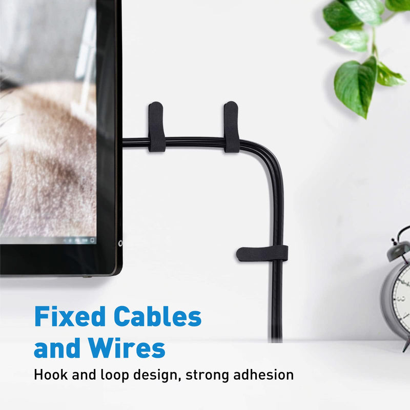  [AUSTRALIA] - 60 Pcs Self Adhesive Cable Ties, Adjustable Wire Organizer, Hook and Loop Cable Organizer with Strong Adhesion, Fixed Item, Cord Management for Home Office,3 Sizes