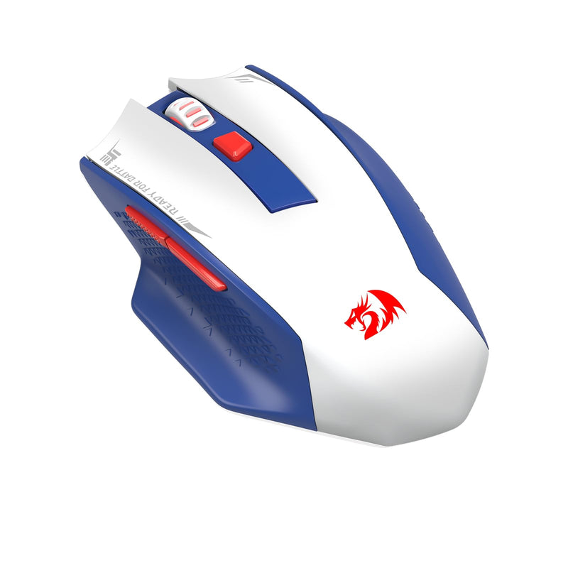  [AUSTRALIA] - Redragon M994 Wireless Bluetooth Gaming Mouse, 26000 DPI Wired/Wireless Gamer Mouse w/ 3-Mode Connection, BT & 2.4G Wireless, 6 Macro Buttons, Durable Power Capacity for PC/Mac/Laptop Blue-White