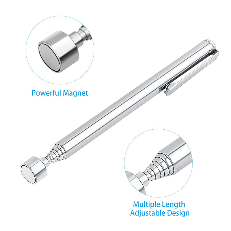  [AUSTRALIA] - Magnetic Pickup Tool 2Pcsk, Extendable Magnet Stick with 3LB Telescoping Magnet Stick Tool