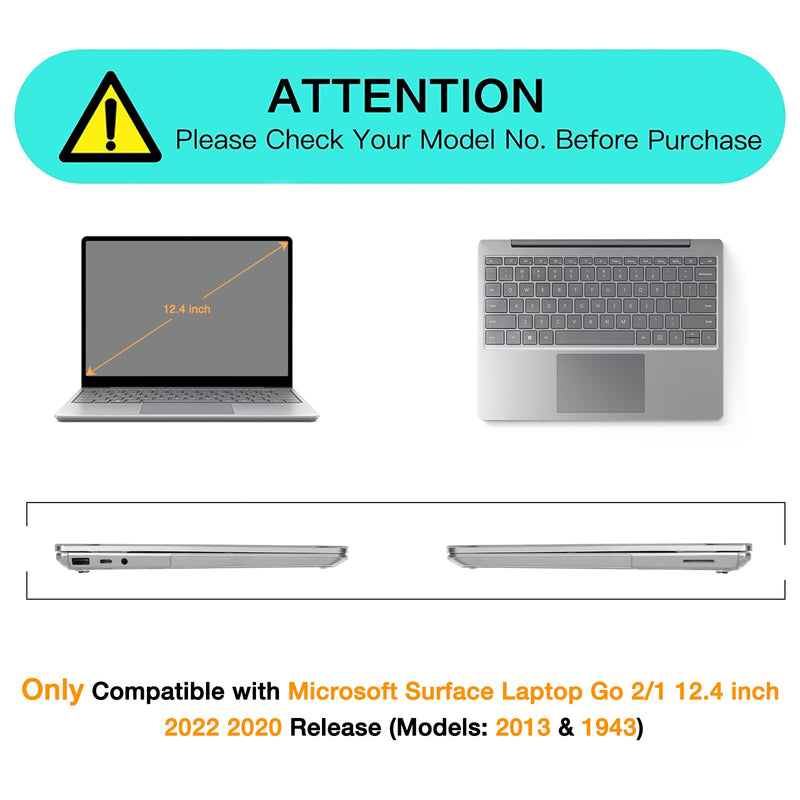  [AUSTRALIA] - MOSISO Case Only Compatible with Microsoft Surface Laptop Go 2/1 12.4 inch 2022 2020 Release (Models: 2013 & 1943), Protective Plastic Hard Shell Case Cover, Chalk Pink