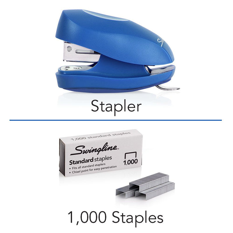  [AUSTRALIA] - Swingline Mini Stapler, Tot, 12 Sheet Capacity, includes Built-In Staple Remover & 1000 Standard Staples, Blue - S7079172