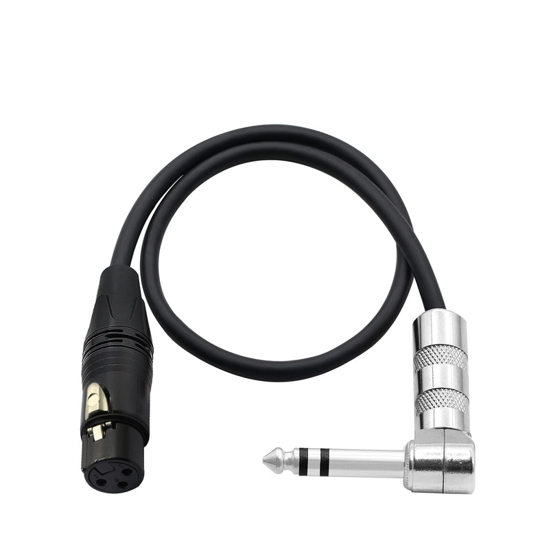  [AUSTRALIA] - PNGKNYOCN 1/4 to XLR Cable 90 Degree Right Angle 6.35 mm TRS Male Plug to XLR Female Jack Audio Stereo Microphone Cable for Speakers, Stage, DJ and More（50cm）