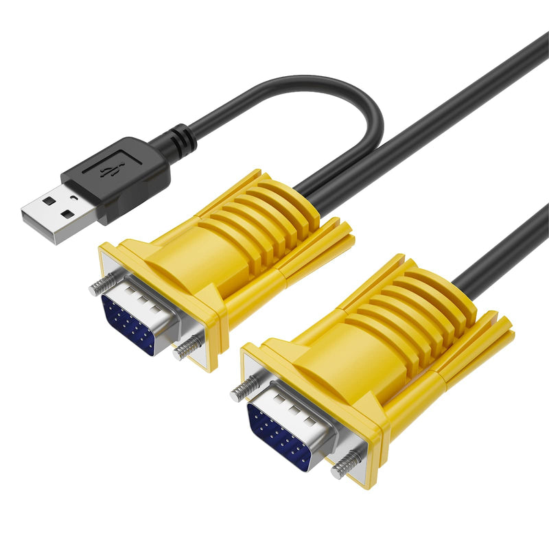  [AUSTRALIA] - VGA KVM Cable 10ft, Yinker USB VGA 2in1 KVM Cable for VGA KVM Switch (1pack, 3m) 1pack 3m/10ft