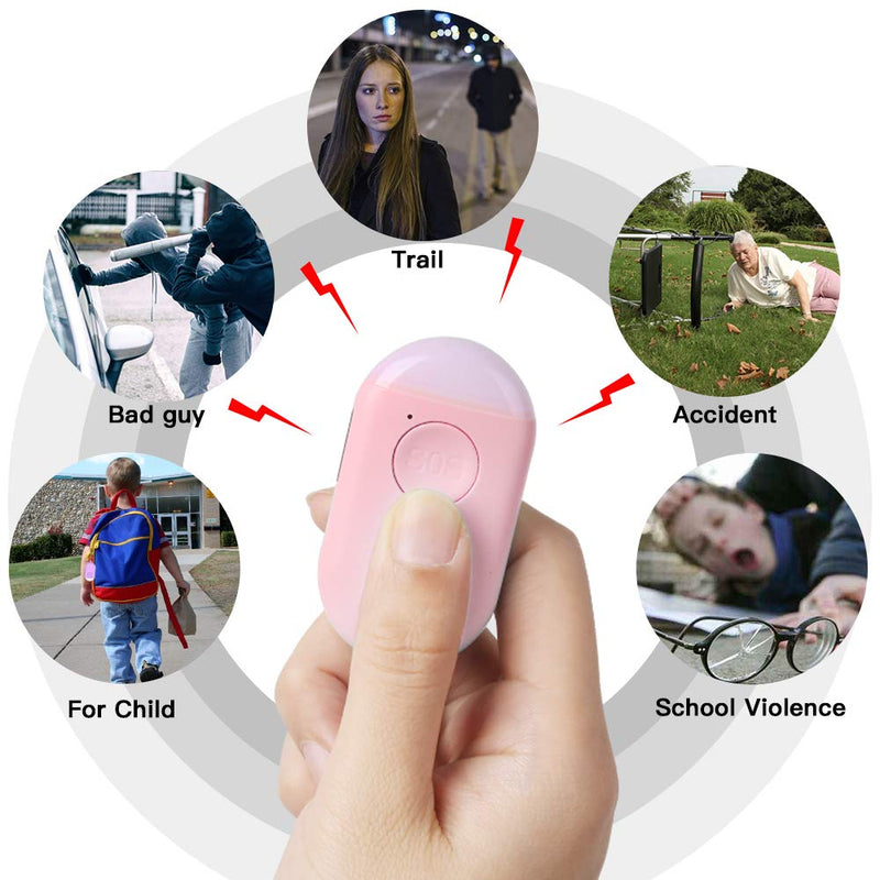  [AUSTRALIA] - Safesound Personal Alarm - 130DB Rechargeable Alarm Keychains for Women Men Children Elderly - Emergency Safety Alarm Self Defense Key Chain with LED Flashlight Siren Song Pink