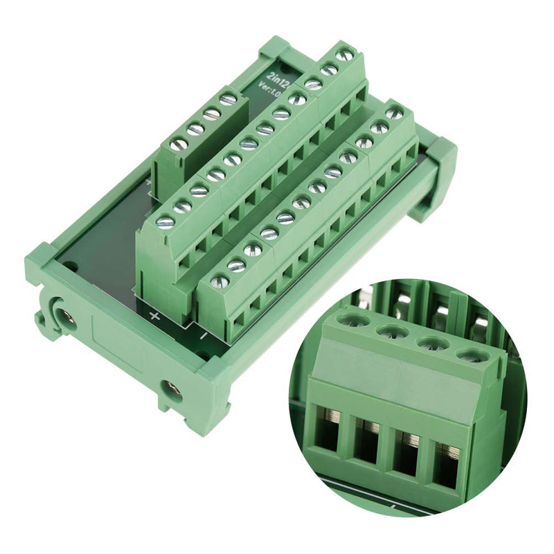  [AUSTRALIA] - 12 Position Power Distribution Board DIN Rail Mount Interface Module Breakout Board Used for 35mm Rails