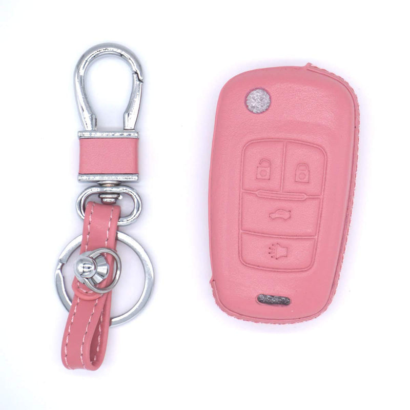  [AUSTRALIA] - Royalfox(TM 3 4 5 Buttons TPU flip Remote Key Fob case Cover for Chevrolet Camaro Cruze Equinox Malibu SS Sonic Spark Volt SAIL 3,Buick Lacrosse Encore GL8 Regal Excelle (Leather Pink) leather pink