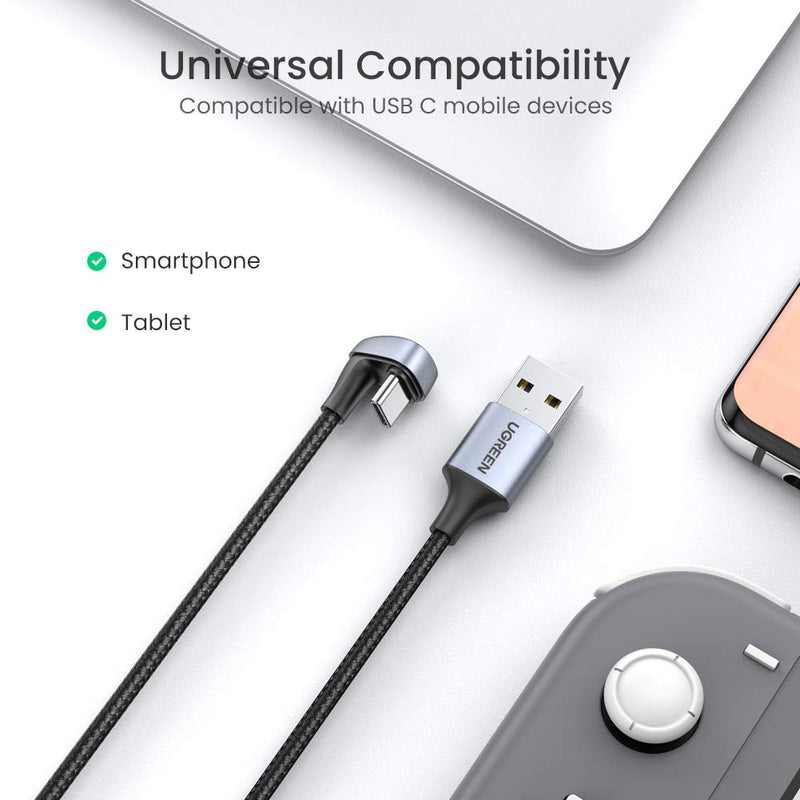 UGREEN USB C Cable U Shape 6.6ft 3A Type C Fast Charging Nylon Braided Cord Compatible with Samsung Galaxy S10 S10E S9 S8 Plus Note 10 9 8 LG V40 V30 V20 G7 G6 G5 Moto Z Z3 Z4 More USB-C Devices - LeoForward Australia
