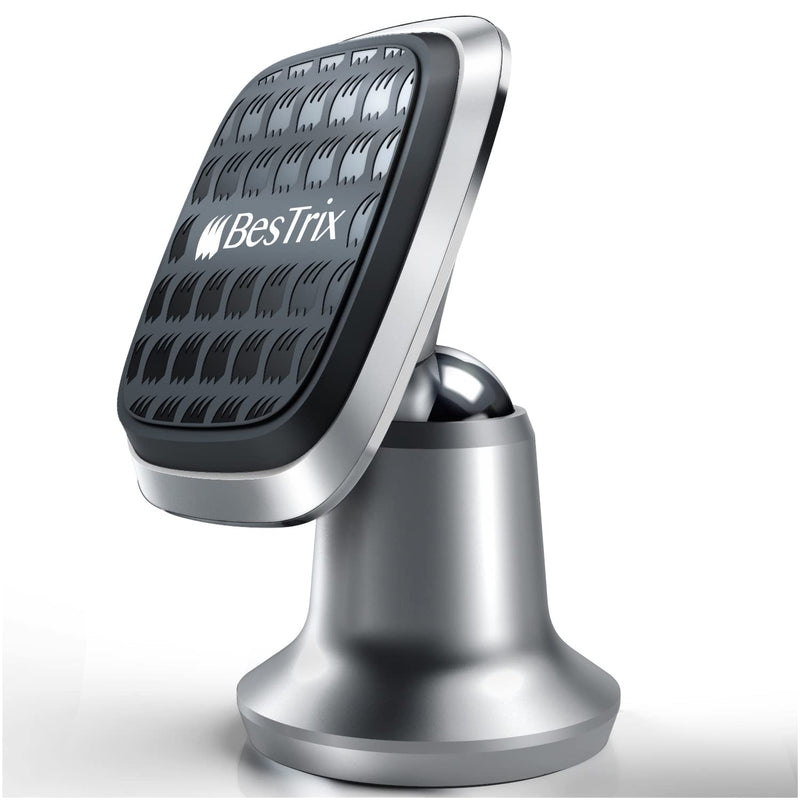  [AUSTRALIA] - Bestrix Magnetic Car Phone Mount | Universal Cell Phone Holder for Car Dashboard Compatible with iPhone 11Pro,Xr,Xs,XS MAX,XR,X,8,8Plus,7,7Plus,6,6Plus,Galaxy Note S7 S8 S9 S10 (Silver) Silver