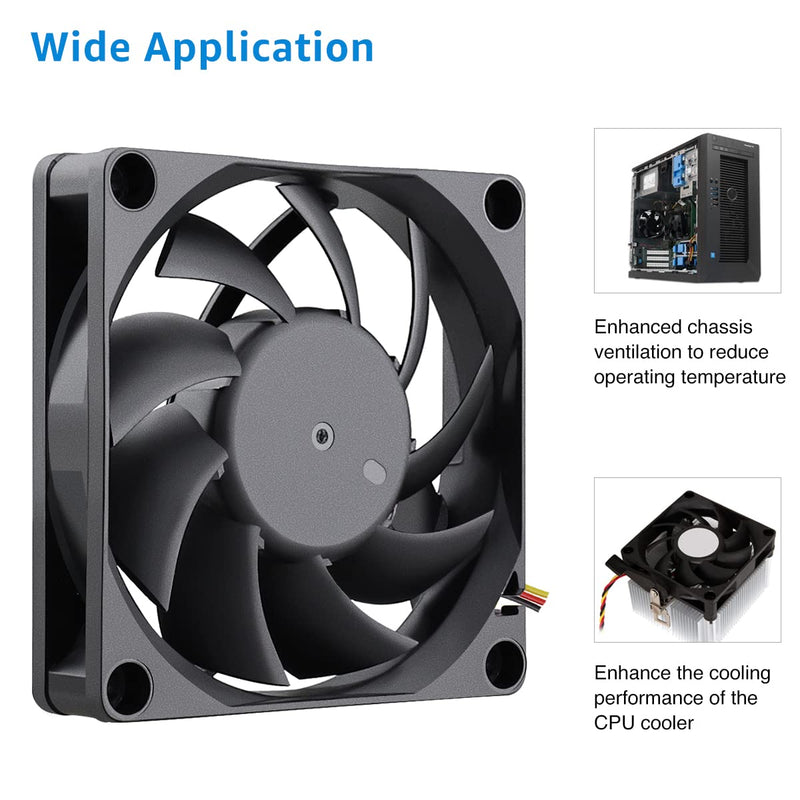  [AUSTRALIA] - GDSTIME 70mm x 70mm x 15mm 12V 3PIN DC Brushless CPU Cooler Fan