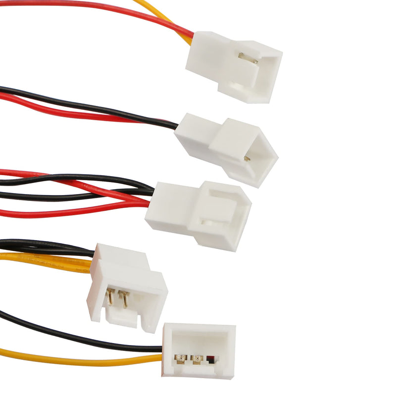  [AUSTRALIA] - PNGKNYOCN 4-Pin Molex Pass-Through to 5 x 3 Pin Fan Connector Cable (Power 5 Fans from 1 Molex Connection!)2X12V / 1X7V / 2X5V for CPU PC Case Fan