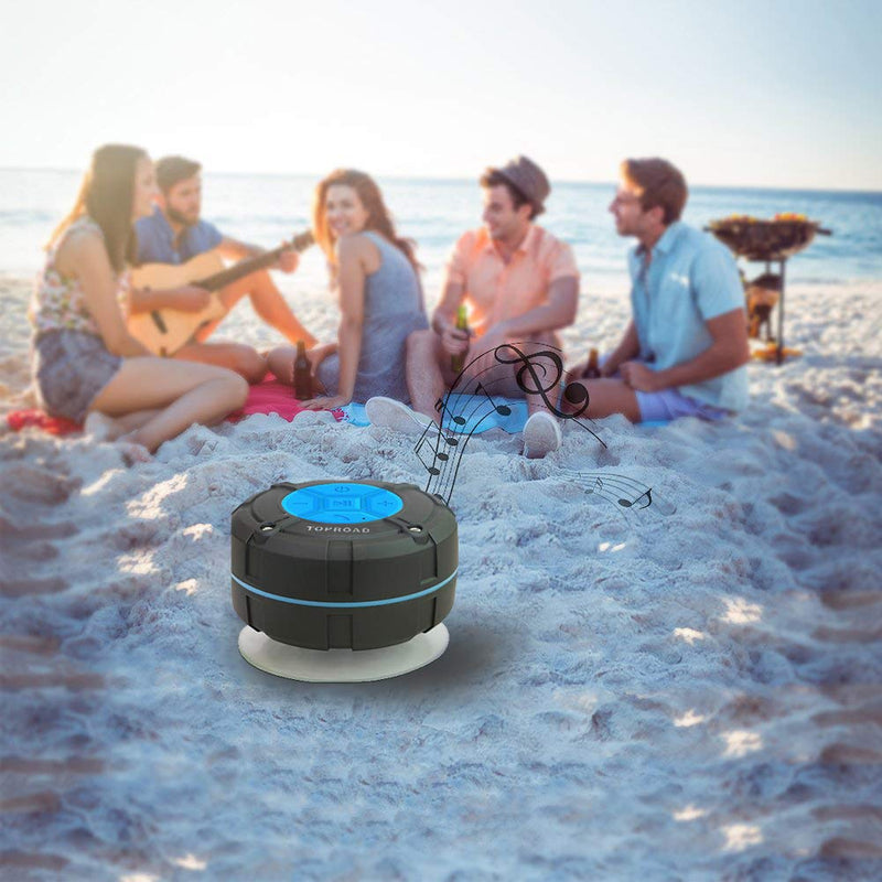  [AUSTRALIA] - TOPROAD Portable Shower Speaker, IPX7 Waterproof Wireless Outdoor Speaker with HD Sound, 2 Suction Cups, Built-in Mic, Hands-Free Speakerphone for Bathroom, Pool, Beach, Hiking, Bicycle